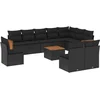 Image de vidaXL - 11-delige - Loungeset - met - kussens - poly - rattan - zwart