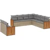 Image de vidaXL - 9-delige - Loungeset - met - kussens - poly - rattan - beige