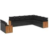 Image de vidaXL - 10-delige - Loungeset - met - kussens - poly - rattan - zwart
