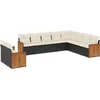 Image de vidaXL - 10-delige - Loungeset - met - kussens - poly - rattan - zwart