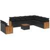 Image de vidaXL - 11-delige - Loungeset - met - kussens - poly - rattan - zwart