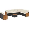 Image de vidaXL - 11-delige - Loungeset - met - kussens - poly - rattan - zwart