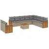 Image de vidaXL - 11-delige - Tuinset - met - kussens - poly - rattan - beige