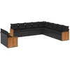 Image de vidaXL - 11-delige - Loungeset - met - kussens - poly - rattan - zwart