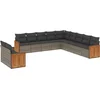Image de vidaXL - 11-delige - Loungeset - met - kussens - poly - rattan - grijs