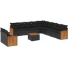 Image de vidaXL - 12-delige - Loungeset - met - kussens - poly - rattan - zwart