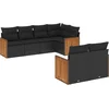Image de vidaXL - 7-delige - Loungeset - met - kussens - poly - rattan - zwart