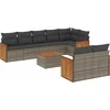 Image de vidaXL - 9-delige - Loungeset - met - kussens - poly - rattan - grijs