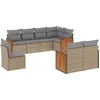 Image de vidaXL - 8-delige - Loungeset - met - kussens - poly - rattan - beige