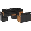 Image de vidaXL - 9-delige - Loungeset - met - kussens - poly - rattan - zwart