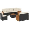 Image de vidaXL - 9-delige - Loungeset - met - kussens - poly - rattan - zwart