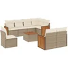 Image de vidaXL - 9-delige - Loungeset - met - kussens - poly - rattan - beige