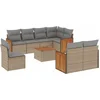 Image de vidaXL - 9-delige - Loungeset - met - kussens - poly - rattan - beige