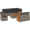 Image de vidaXL - 9-delige - Loungeset - met - kussens - poly - rattan - grijs