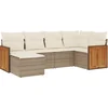 Image de vidaXL - 6-delige - Loungeset - met - kussens - poly - rattan - beige