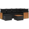 Image de vidaXL - 7-delige - Loungeset - met - kussens - poly - rattan - zwart