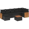 Image de vidaXL - 8-delige - Loungeset - met - kussens - poly - rattan - zwart