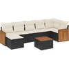 Image de vidaXL - 8-delige - Loungeset - met - kussens - poly - rattan - zwart