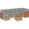 Image de vidaXL - 8-delige - Loungeset - met - kussens - poly - rattan - beige