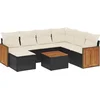 Image de vidaXL - 8-delige - Loungeset - met - kussens - poly - rattan - zwart