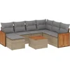 Image de vidaXL - 8-delige - Loungeset - met - kussens - poly - rattan - beige