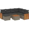 Image de vidaXL - 8-delige - Loungeset - met - kussens - poly - rattan - grijs