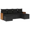 Image de vidaXL - 6-delige - Loungeset - met - kussens - poly - rattan - zwart