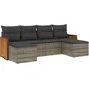 Image de vidaXL - 6-delige - Loungeset - met - kussens - poly - rattan - grijs