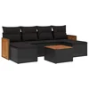 Image de vidaXL - 7-delige - Loungeset - met - kussens - poly - rattan - zwart