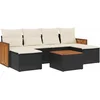 Image de vidaXL - 7-delige - Loungeset - met - kussens - poly - rattan - zwart
