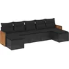 Image de vidaXL - 7-delige - Loungeset - met - kussens - poly - rattan - zwart
