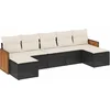 Image de vidaXL - 7-delige - Loungeset - met - kussens - poly - rattan - zwart