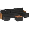 Image de vidaXL - 8-delige - Loungeset - met - kussens - poly - rattan - zwart