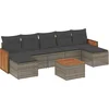 Image de vidaXL - 8-delige - Loungeset - met - kussens - poly - rattan - grijs