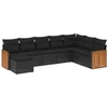 Image de vidaXL - 8-delige - Loungeset - met - kussens - poly - rattan - zwart
