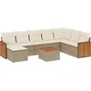 Image de vidaXL - 9-delige - Loungeset - met - kussens - poly - rattan - beige