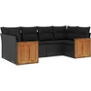 Image de vidaXL - 6-delige - Loungeset - met - kussens - poly - rattan - zwart