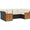 Image de vidaXL - 6-delige - Loungeset - met - kussens - poly - rattan - zwart