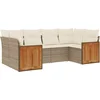 Image de vidaXL - 6-delige - Loungeset - met - kussens - poly - rattan - beige