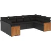 Image de vidaXL - 9-delige - Loungeset - met - kussens - poly - rattan - zwart