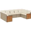Image de vidaXL - 9-delige - Loungeset - met - kussens - poly - rattan - grijs