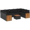 Image de vidaXL - 10-delige - Loungeset - met - kussens - poly - rattan - zwart
