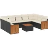 Image de vidaXL - 10-delige - Loungeset - met - kussens - poly - rattan - zwart