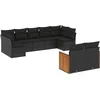 Image de vidaXL - 9-delige - Loungeset - met - kussens - poly - rattan - zwart