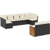 Image de vidaXL - 9-delige - Loungeset - met - kussens - poly - rattan - zwart