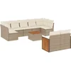 Image de vidaXL - 10-delige - Loungeset - met - kussens - poly - rattan - beige