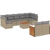 Image de vidaXL - 10-delige - Loungeset - met - kussens - poly - rattan - beige