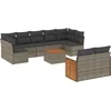 Image de vidaXL - 10-delige - Loungeset - met - kussens - poly - rattan - grijs