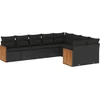 Image de vidaXL - 9-delige - Loungeset - met - kussens - poly - rattan - zwart