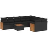 Image de vidaXL - 10-delige - Loungeset - met - kussens - poly - rattan - zwart
